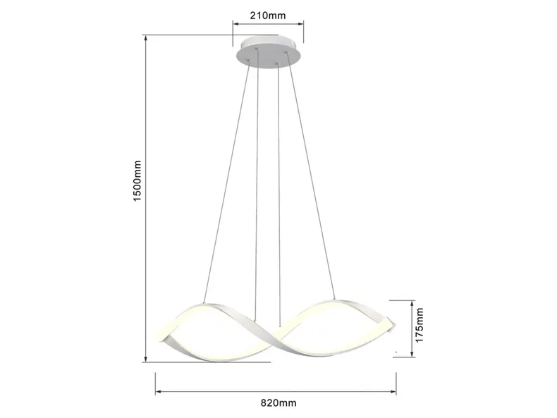 BRW Підвісний світлодіодний світильник Aviano з диммером білий 091817 фото №3