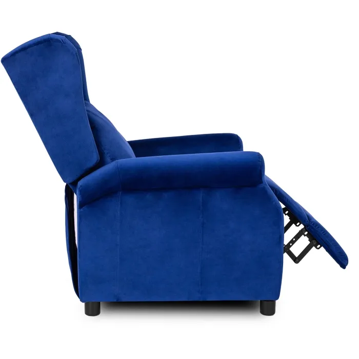 Кресло реклайнер бархатное MEBEL ELITE SIMON Velvet, темно-синий фото №12