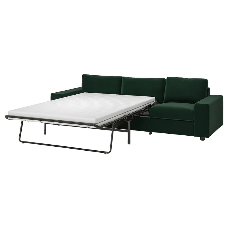IKEA VIMLE ВІМЛЕ, 3-місний диван-ліжко, з широкими підлокітниками/Djuparp темно-зелений 795.372.77 фото №1