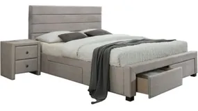 Двуспальная кровать HALMAR С ящиками Kayleon 160x200 см бежевая фото