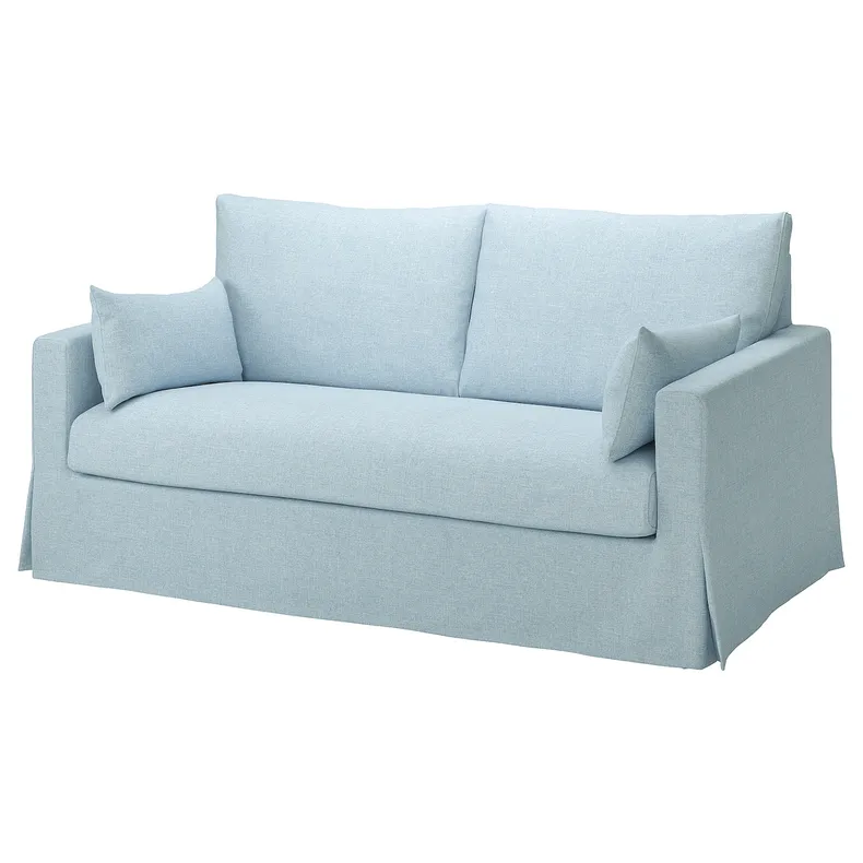 IKEA HYLTARP ХИЛЬТАРП, 2-местный диван-кровать, Киланда бледно-голубая 794.895.92 фото №2