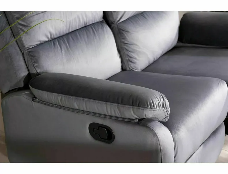 Диван-ліжко м'який двомісний SIGNAL  SPENCER Velvet, тканина оксамит, колір: сірий фото №3