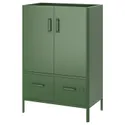 IKEA IDÅSEN ИДОСЕН, шкаф с дверцами и ящиками, тёмно-зелёный, 80x47x119 см 904.963.98 фото thumb №1
