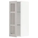 IKEA METOD МЕТОД, навісна шафа,полиці / скляні дверцята, білий / світло-сірий Lerhyttan, 30x80 см 494.562.82 фото thumb №1