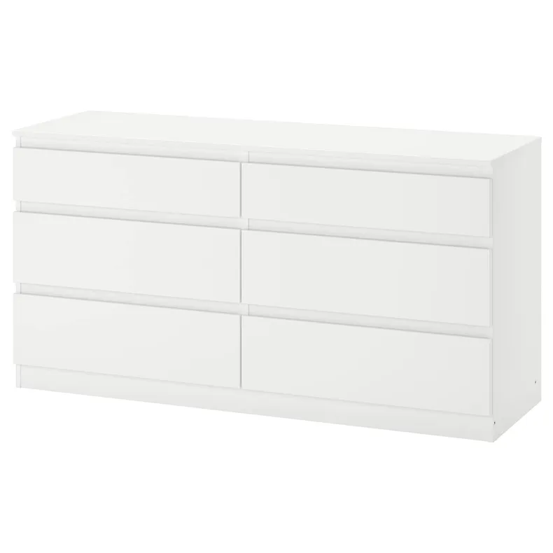 IKEA KULLEN КУЛЛЕН, комод із 6 шухлядами, білий, 140x72 см 903.092.45 фото №1
