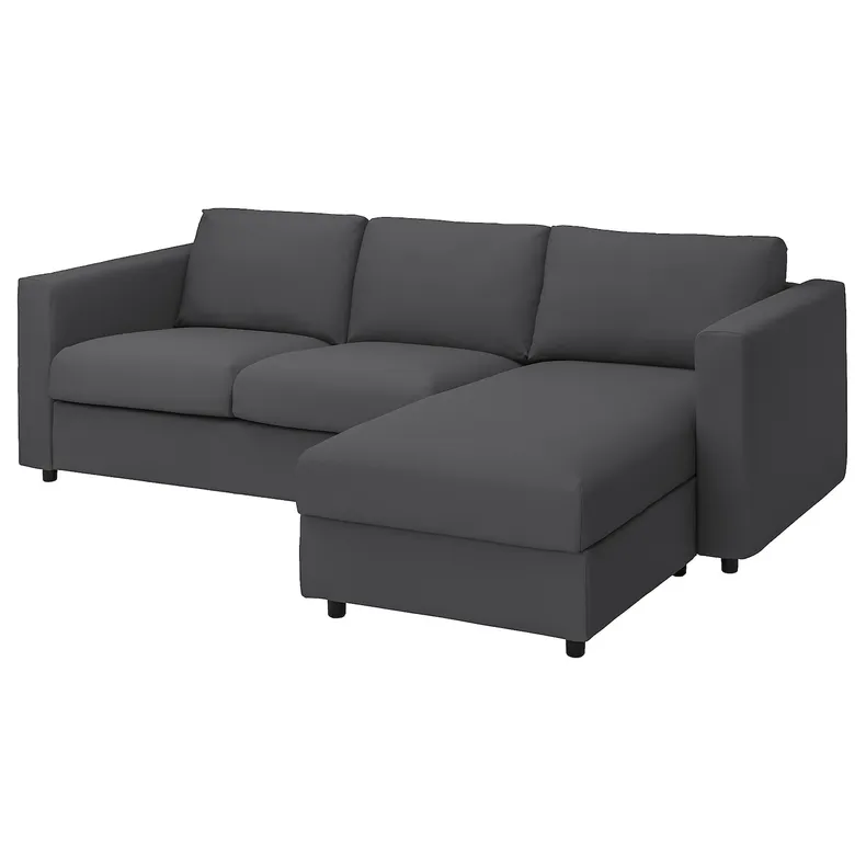 IKEA VIMLE ВІМЛЕ, чохол для 3-місного дивана з кушет, ХАЛЛАРП сірий 493.993.57 фото №2