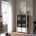 IKEA IVAR ІВАР, шафа з дверцятами, сосна / чорна сітка, 89x30x124 см 495.081.58 фото thumb №2