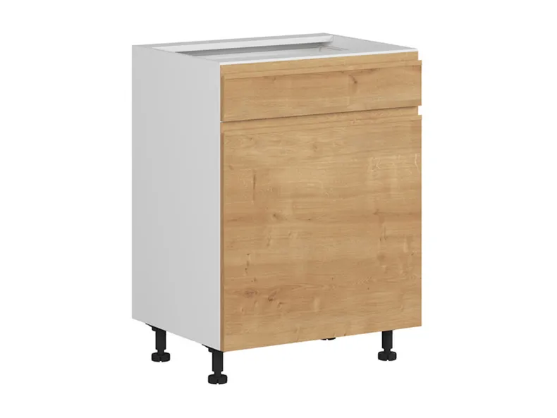 BRW Sole кухонный базовый шкаф 60 см правый с ящиком дуб арлингтон, альпийский белый/арлингтонский дуб FH_D1S_60/82_P/SMB-BAL/DAANO фото №2
