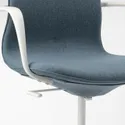 IKEA LÅNGFJÄLL ЛОНГФЬЄЛЛЬ, крісло д/конференцій з підлокітн, ГУННАРЕД синій/білий 792.528.58 фото thumb №4