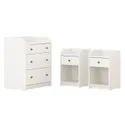 IKEA HAUGA ХАУГА, комплект мебели д / спальни, 3 предм., белый 594.833.84 фото thumb №1