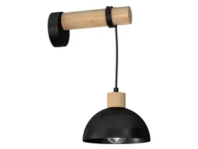 BRW Настенный светильник Erik деревянный коричневый и черный 080903 фото