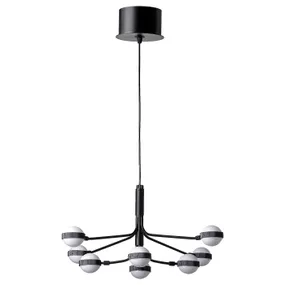 IKEA STORSLINGA СТОРСЛИНГА, светодиодный канделябр, 8 ламп, чёрный/белый, 70 см 004.876.09 фото