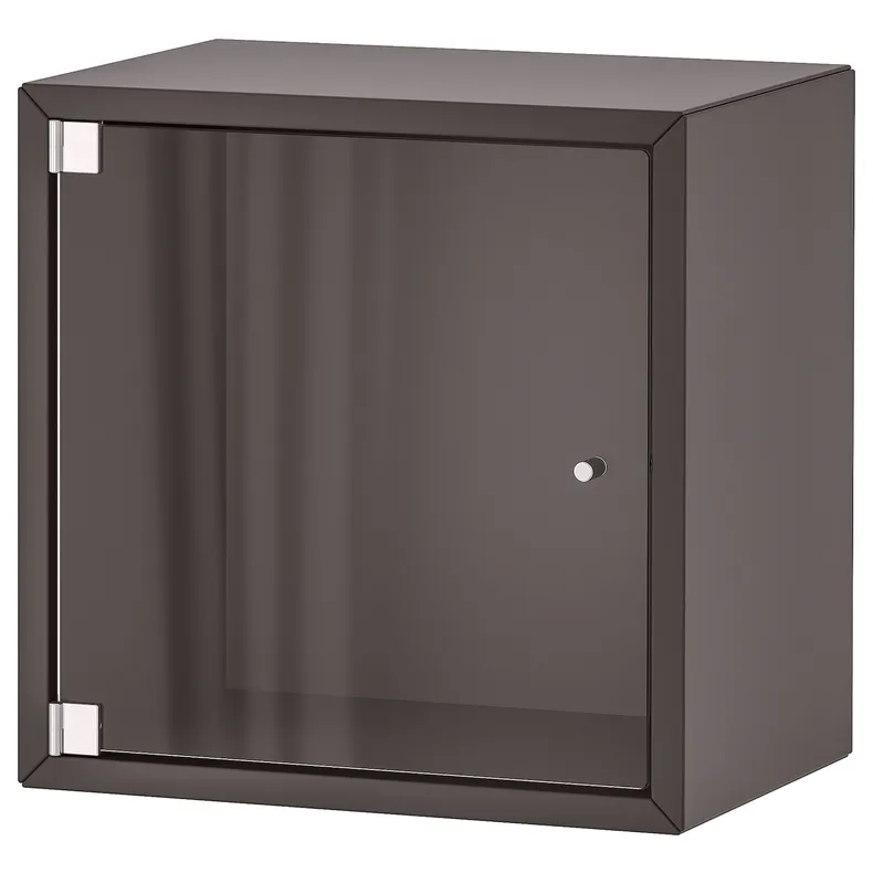 IKEA EKET ЭКЕТ, навесной шкаф со стеклянной дверью, тёмно-серый, 35x25x35 см 493.363.41 фото №1