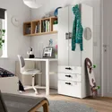 IKEA SMÅSTAD СМОСТАД / PLATSA ПЛАТСА, гардероб, белый серый с 3 ящиками, 60x42x181 см 394.262.24 фото thumb №3