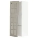 IKEA METOD МЕТОД, навесной шкаф / полки / 2стеклян двери, белый / Стенсунд бежевый, 40x100 см 494.605.28 фото thumb №1