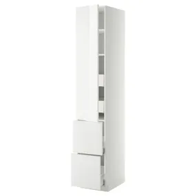 IKEA METOD МЕТОД / MAXIMERA МАКСИМЕРА, высокий шкаф+полки / 4ящ / двр / 2фасада, белый / Рингхульт белый, 40x60x220 см 893.450.70 фото
