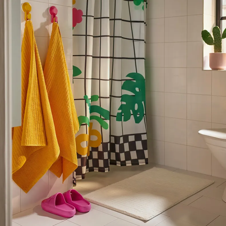 IKEA SNÖJONKVILL СНОЙОНКВИЛЛ, штора для ванной, белый / зелёный, 180x200 см 705.574.15 фото №2