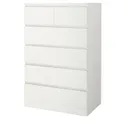 IKEA MALM МАЛЬМ, комод із 6 шухлядами, білий, 80x123 см 604.036.02 фото thumb №1