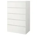 IKEA MALM МАЛЬМ, комод с 6 ящиками, белый, 80x123 см 604.036.02 фото thumb №1