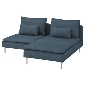 IKEA SÖDERHAMN СЕДЕРХАМН, 2-місний диван із кушеткою, Hillared темно-синій 395.807.48 фото