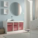 IKEA TROFAST ТРУФАСТ, комбінація для зберіган +контейнери, білий/світло-червоний, 99x44x56 см 794.798.33 фото thumb №2