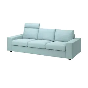 IKEA VIMLE ВИМЛЕ, 3-местный диван, с подголовником с широкими подлокотниками / Саксемара светло-голубой 094.014.61 фото