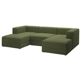 IKEA JÄTTEBO ЭТТЕБО, 3,5-местный модульный диван+козетка, Подлокотник Samsala/темный желто-зеленый 294.694.93 фото