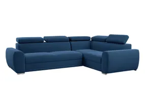 BRW Правосторонний угловой диван-кровать бархатный BRW MOON, с ящиком для хранения, синий NA-MOON-5XZAGL_P-G1_B846A3 фото