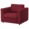 IKEA VIMLE ВІМЛЕ, крісло, Лейде червоний/коричневий 194.771.44 фото thumb №1
