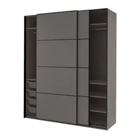 IKEA PAX ПАКС / MEHAMN МЕХАМН, гардероб, темно-сірий/двобічний темно-сірий, 200x66x236 см 294.322.73 фото