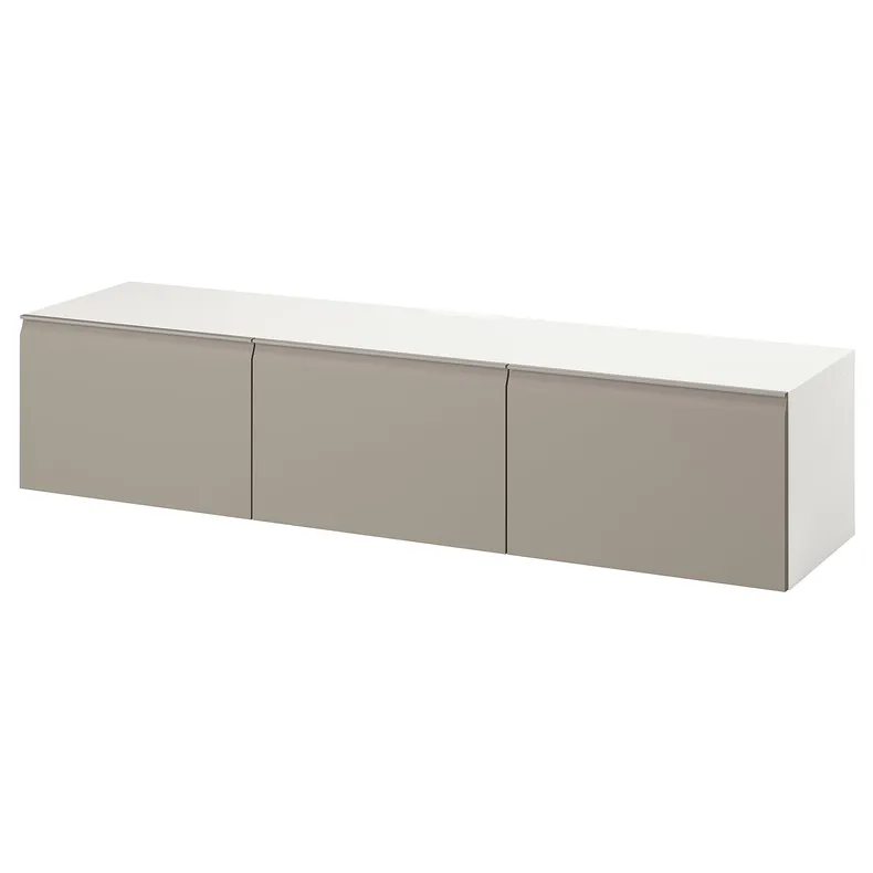 IKEA BESTÅ БЕСТО, тумба под ТВ, с дверцами, белый/бежевый, 180x42x38 см 195.693.32 фото №1