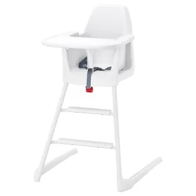 IKEA LANGUR ЛАНГУР, детский/высокий стул+столешницей, белый 492.525.53 фото