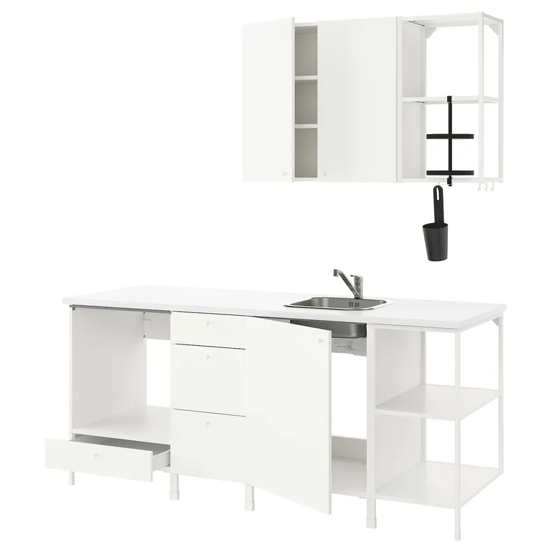 IKEA ENHET ЭНХЕТ, кухня, белый, 203x63.5x222 см 293.374.07 фото №1