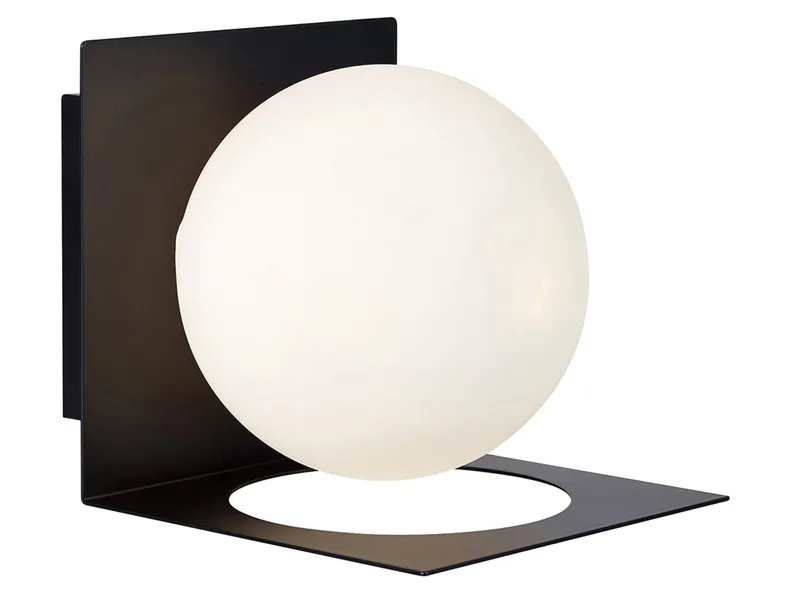 BRW Настінний світильник для ванної Zenith з металу та скла білий і чорний 070365 фото №1