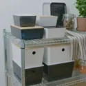 IKEA KUGGIS КУГГІС, коробка з кришкою, білий/бамбук, 26x35x15 см 395.612.88 фото thumb №3