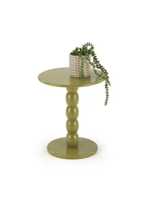 Журнальний стіл круглий HALMAR CIRILLA, оливково-зелена фото
