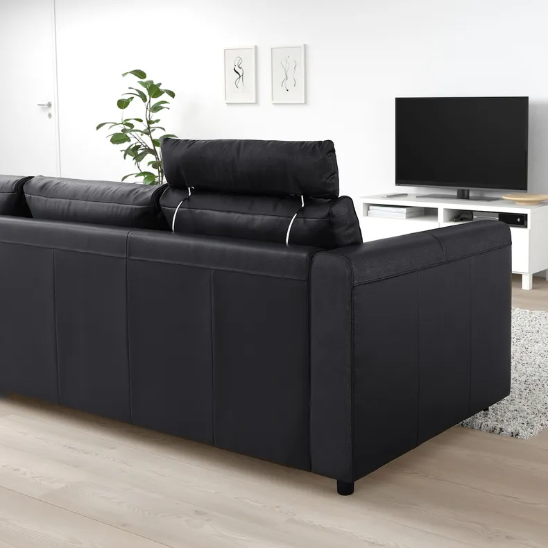 IKEA VIMLE ВІМЛЕ, 3-місний диван, з підголовником/Гранн/Бомстад чорний 993.062.52 фото №3