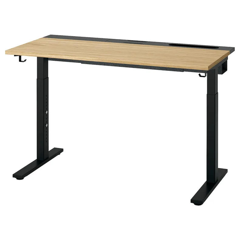 IKEA MITTZON МІТТЗОН, письмовий стіл, okl дуб / чорний, 120x60 см 695.258.59 фото №1