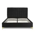 Кровать двуспальная бархатная MEBEL ELITE MARCELO Velvet, 160x200 см, черный фото thumb №8
