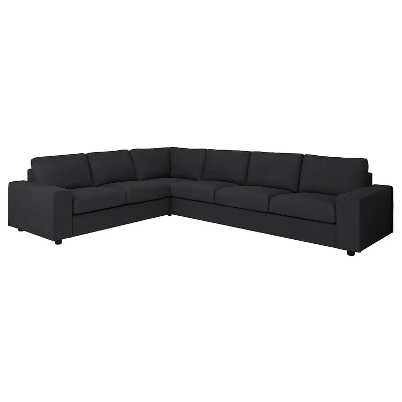 IKEA VIMLE ВІМЛЕ, чохол для кутового дивана, 5-місний, з широкими підлокітниками/Холдований антрацит 294.366.95 фото №2