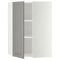IKEA METOD МЕТОД, угловой навесной шкаф с полками, белый / Будбин серый, 68x100 см 599.186.97 фото thumb №1