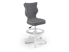 BRW Детский стул с подставкой для ног темно-серый размер 4 OBR_PETIT_BIALY_ROZM.4_WK+P_JASMINE_33 фото