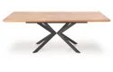 Обідній стіл розкладний HALMAR LEGARTO 160-200x90 см, стільниця - натуральний дуб, ніжка - чорна фото thumb №7