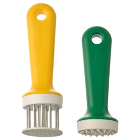 IKEA UPPFYLLD УПФІЛЛД, інструмент д / відбивання м’яса, 2пр, зелений / яскраво-жовтий 005.293.84 фото