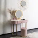 Туалетный столик с пуфом MEBEL ELITE ASHLEY, розовый / золотой фото thumb №2