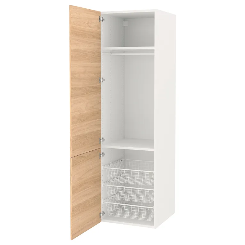 IKEA ENHET ЭНХЕТ, комбинация д / хранения, белый / имит. дуб, 60x62x210 см 594.355.76 фото №1
