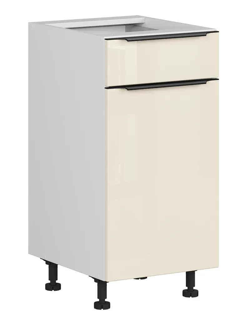 BRW Правосторонний кухонный шкаф Sole L6 40 см с ящиком с плавным закрыванием магнолия жемчуг, альпийский белый/жемчуг магнолии FM_D1S_40/82_P/STB-BAL/MAPE фото №2