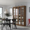 IKEA BILLY БІЛЛІ / OXBERG ОКСБЕРГ, комбінація книжк шаф з склян дверц, коричневий горіх, 160x202 см 394.835.30 фото thumb №3