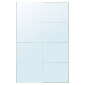 IKEA AULI АУЛИ, пара раздвижных дверей, зеркало, 150x236 см 995.602.81 фото
