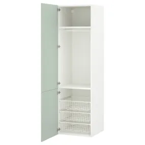 IKEA ENHET ЕНХЕТ, шафа, білий/блідо-сіро-зелений, 60x62x210 см 994.973.17 фото